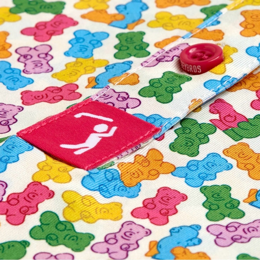 Bogey Bros Women's Polo with Colorful Gummy Bear Print NWT - Picture 3 of 4